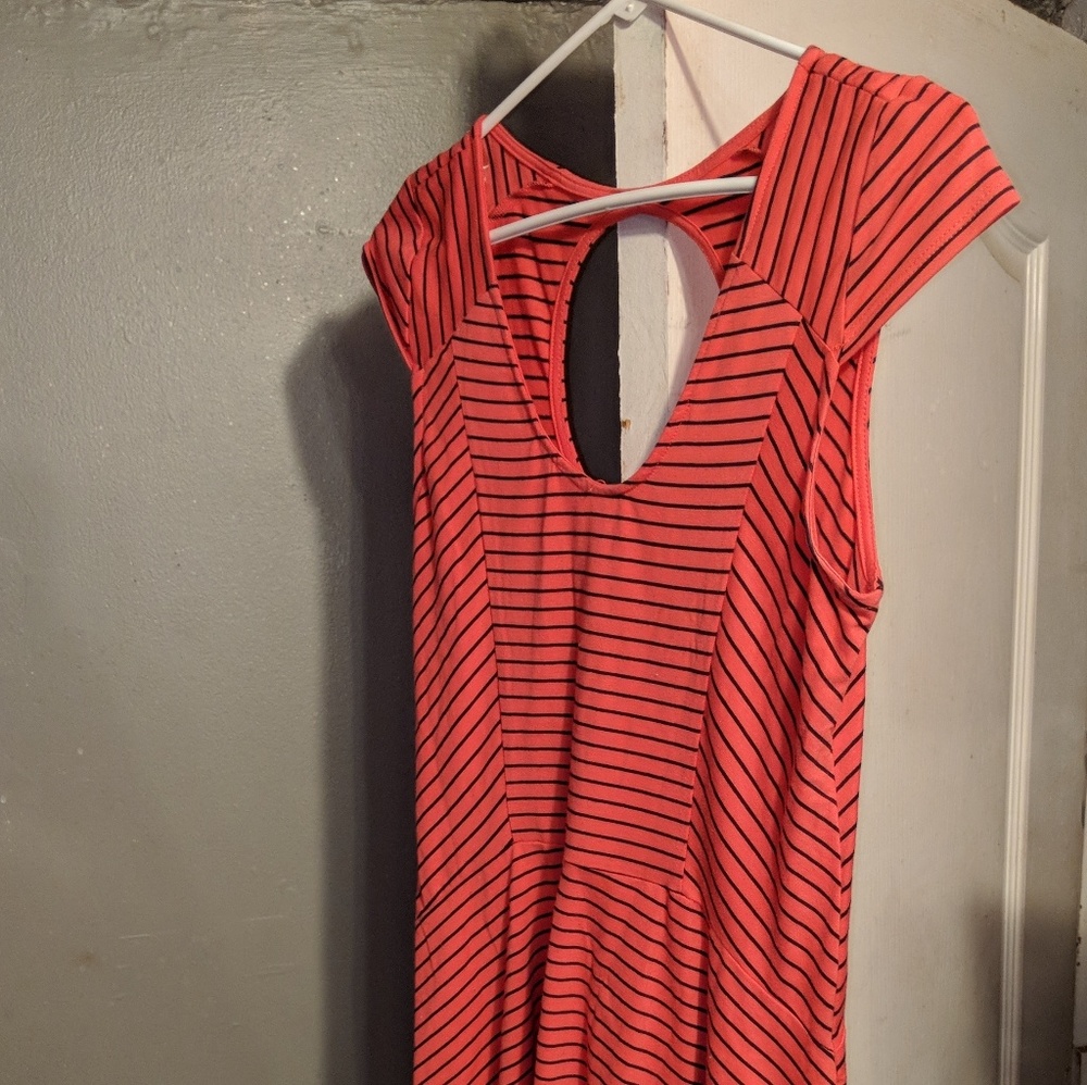 Black Striped Orange Dress